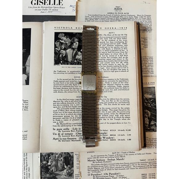 waltham gold tone tank black dial watch - Picture 2 of 2